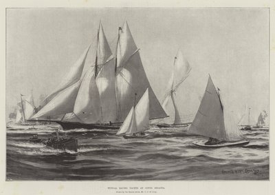 Yates de carreras típicos en la regata de Cowes de Charles John de Lacy